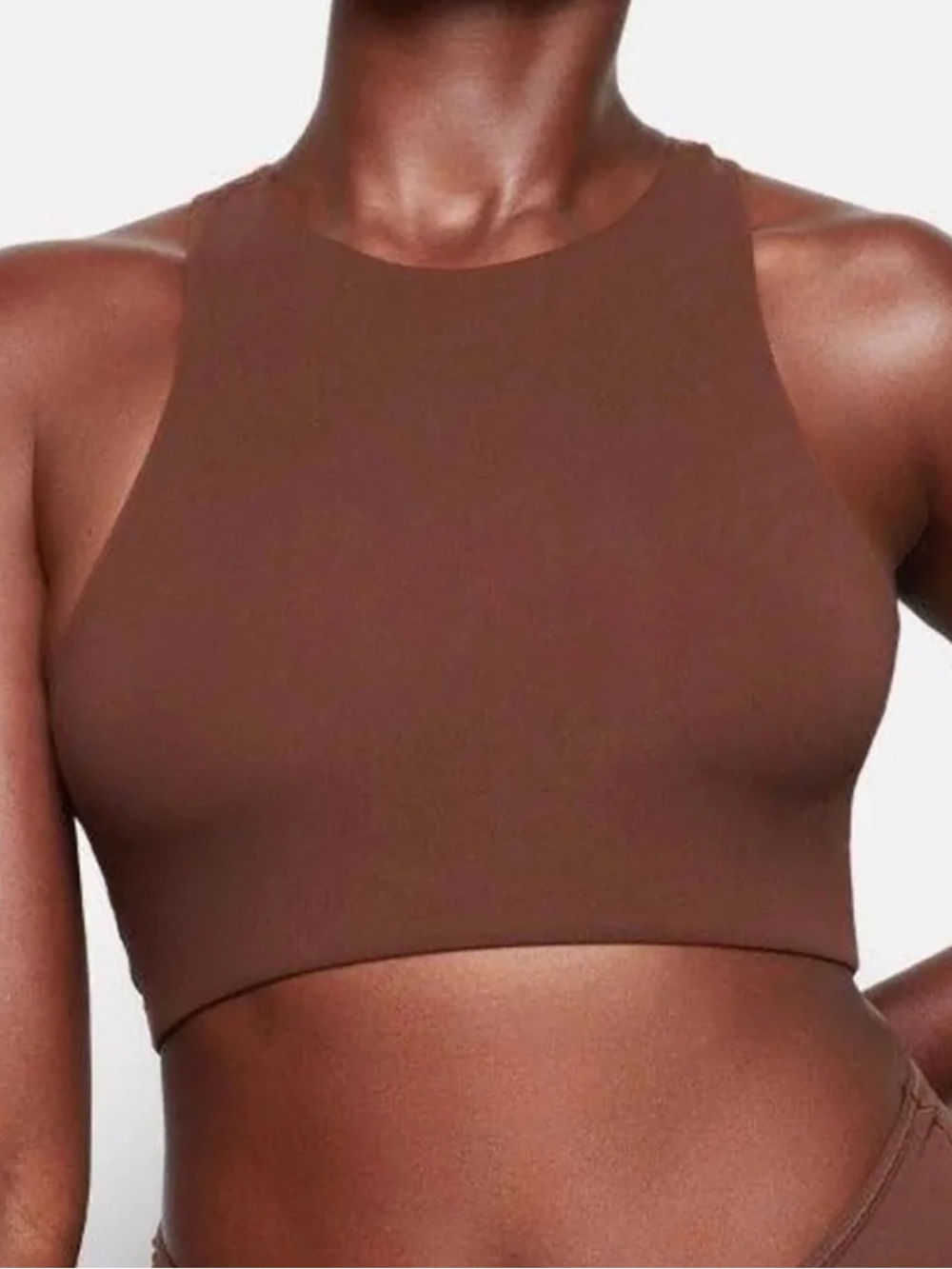 SKIMS FITS EVERYBODY HIGH NECK BRA COCOA SMALL